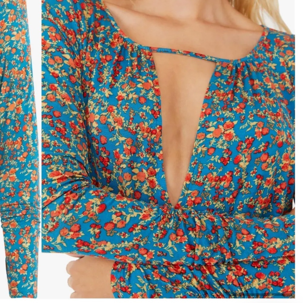Free People Kaya Print Cutout Bodysuit - Small - Picture 4 of 6